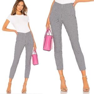 rag & bone Simone Navy Gingham Pants 8 high rise waist cropped trousers straight